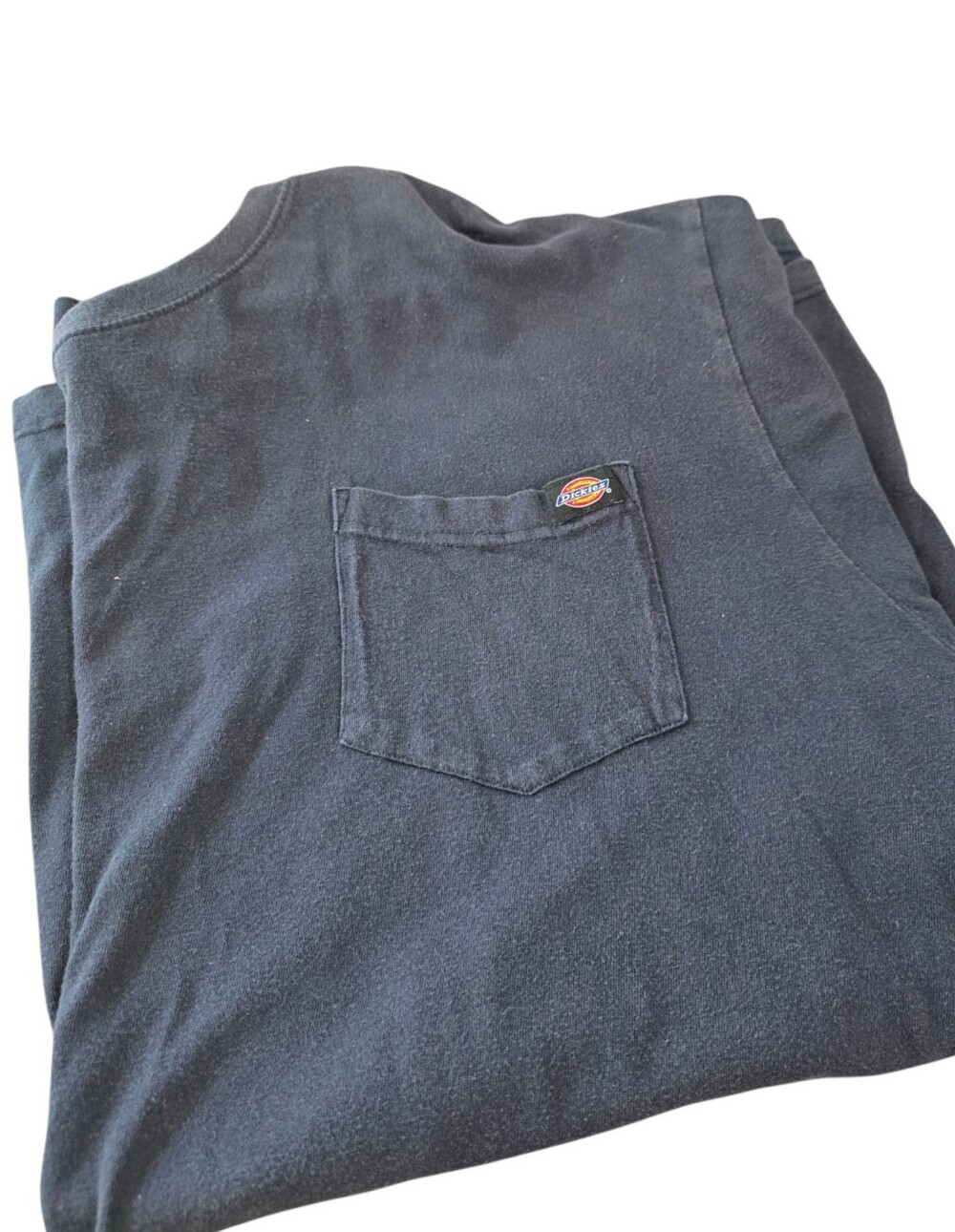 Dickies T‑Shirt Short Sleeve, Chest Pocket W/ Small Logo, Black, Faded, Mens 3X